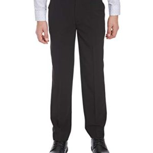 Calvin Klein Boys' Flat Bi-Stretch Dress Pant: Straight Leg Fit, Comfortable & Stylish For Kids, Perfect For School & Ev