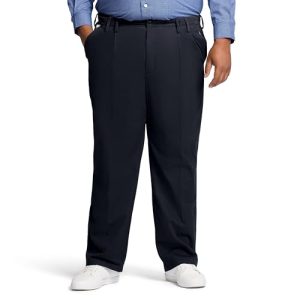 IZOD Men's Big-and-Tall Comfortable American Chino Double-Pleated Pants for Casual Wear