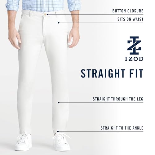 41 1lhvyfyl 5.jpg IZOD Men's Stretch Flat Front Chino Pant for Comfort and Style during Work and Leisure