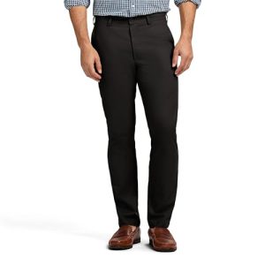 IZOD Men's Chino Flat Front Straight Fit Pant + Comfortable + Casual Wear + Versatile