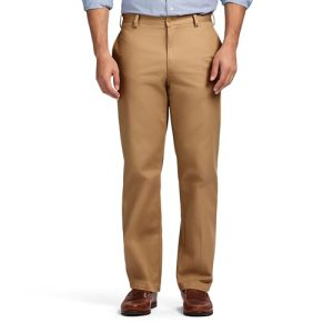 IZOD Men's American Chino Flat Front Classic Fit Pant + Comfortable + Stylish + Versatile