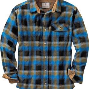 Legendary Whitetails Men's Buck Camp Flannel Long Sleeve Plaid Button Down Casual Shirt for Sportsmen and Outdoorsmen