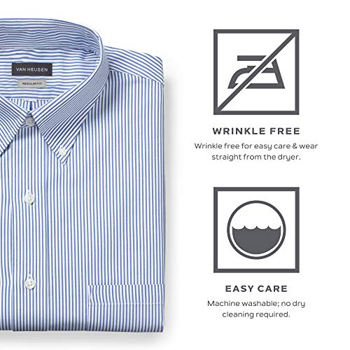 51tvyxuxobl.jpg Van Heusen Men's Dress Shirt Regular Fit Pinpoint Stripe Professional Business Formal Party